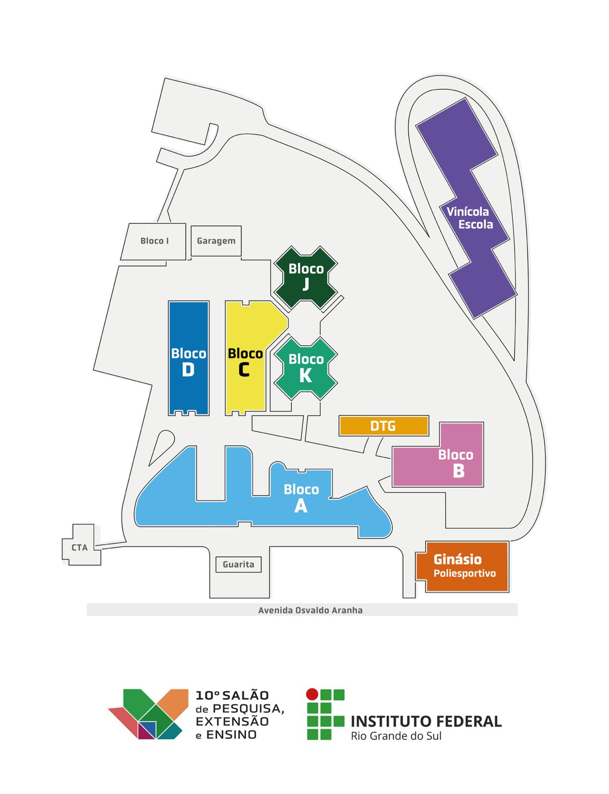 Mapa do 1º Salão do IFRS, no Campus Bento Gonçalves
